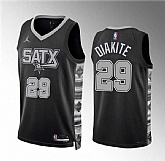 Men's San Antonio Spurs #29 Mamadi Diakite Black Statement Edition Stitched Basketball Jersey Dzhi,baseball caps,new era cap wholesale,wholesale hats